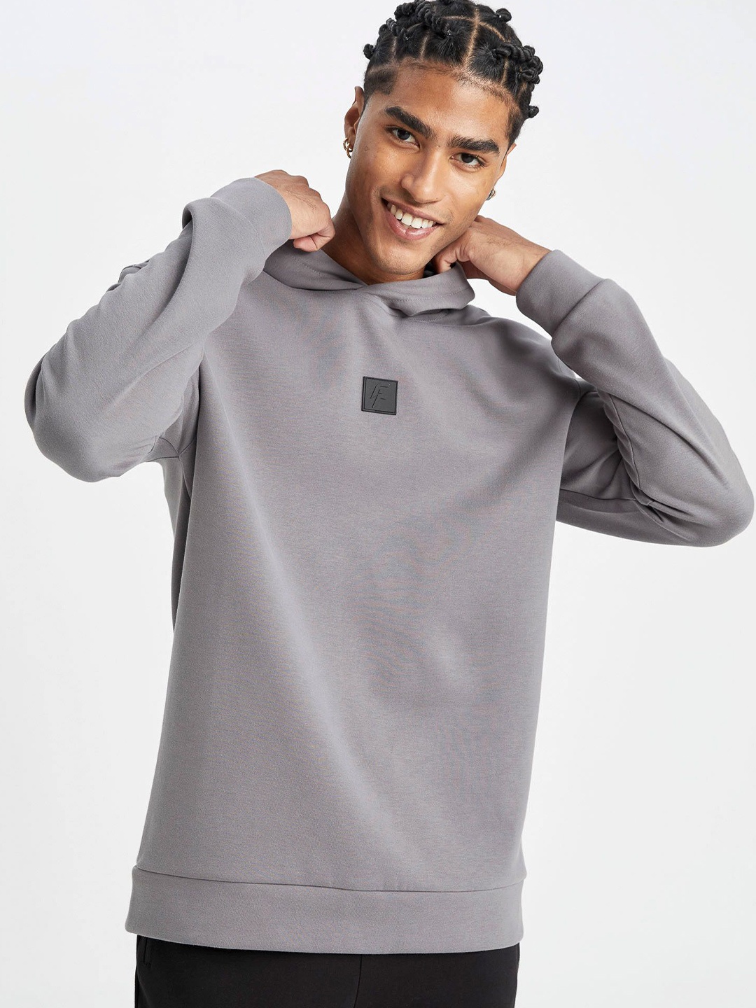 

DeFacto Men Hooded Pullover, Grey