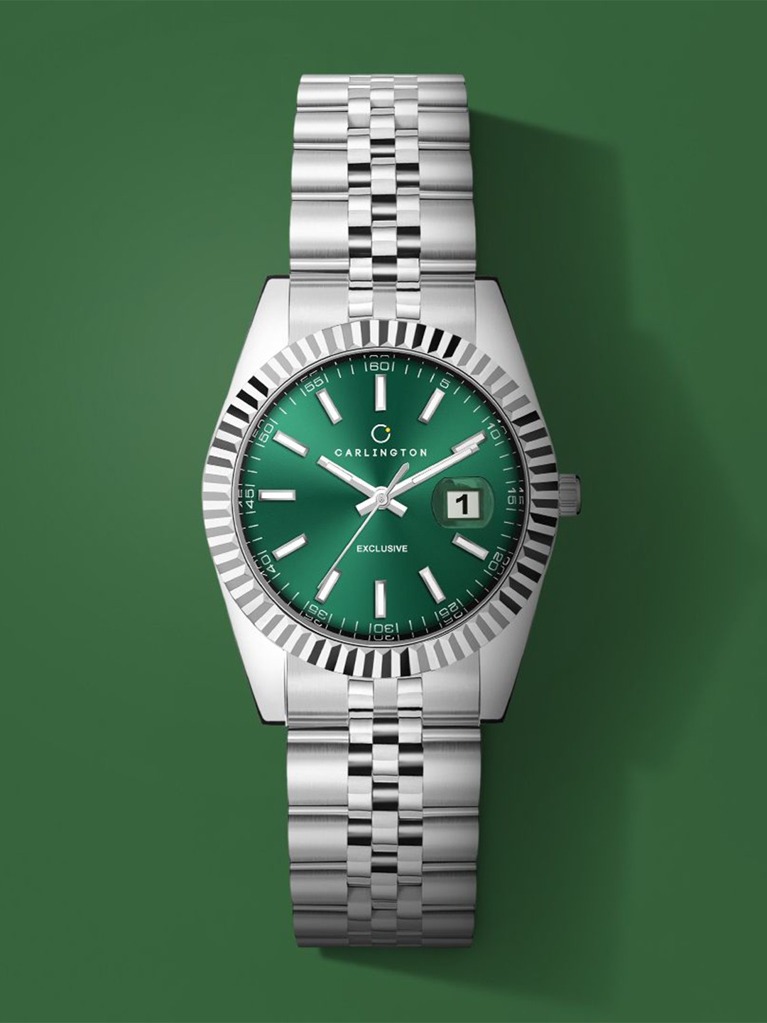 

CARLINGTON Women Stainless Steel Straps Analogue Watch Exclusive 8811 Steel Green Ladies