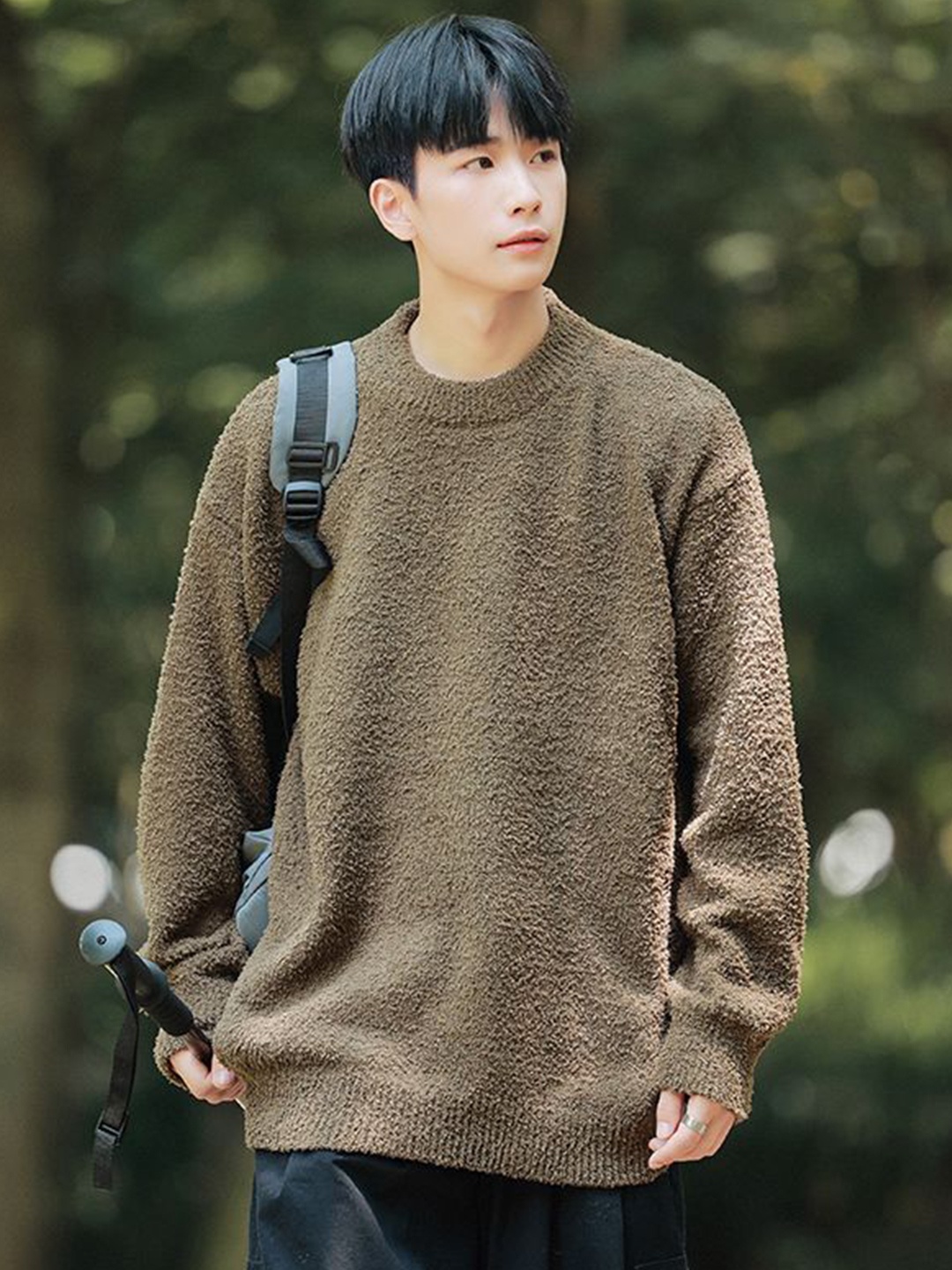 

StyleCast x Revolte Men Boucle Pullover, Green