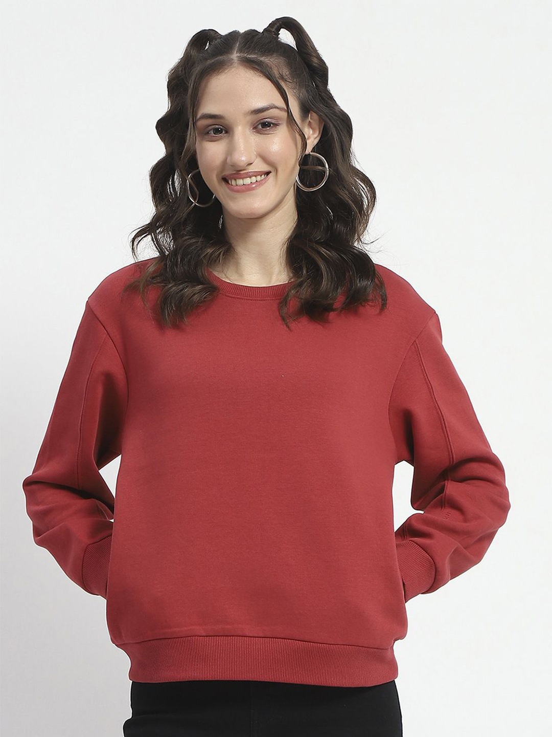 

Madame Women Round Neck Sweatshirt, Purple