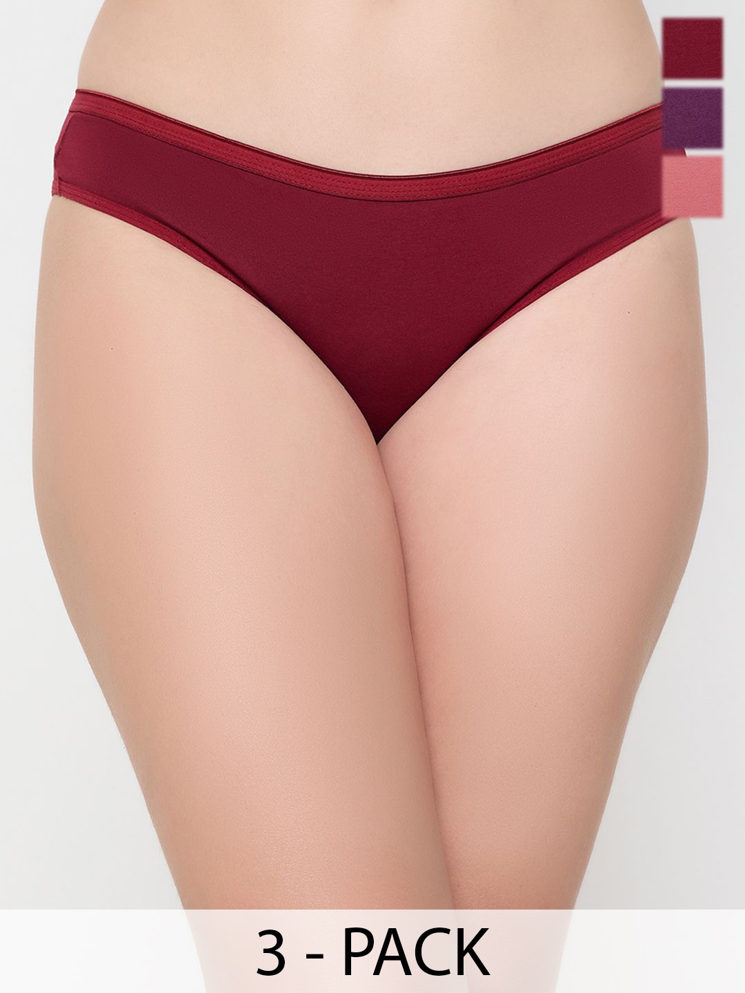 

Clovia Women Pack of 3 Mid Rise Hipster Briefs, Brown