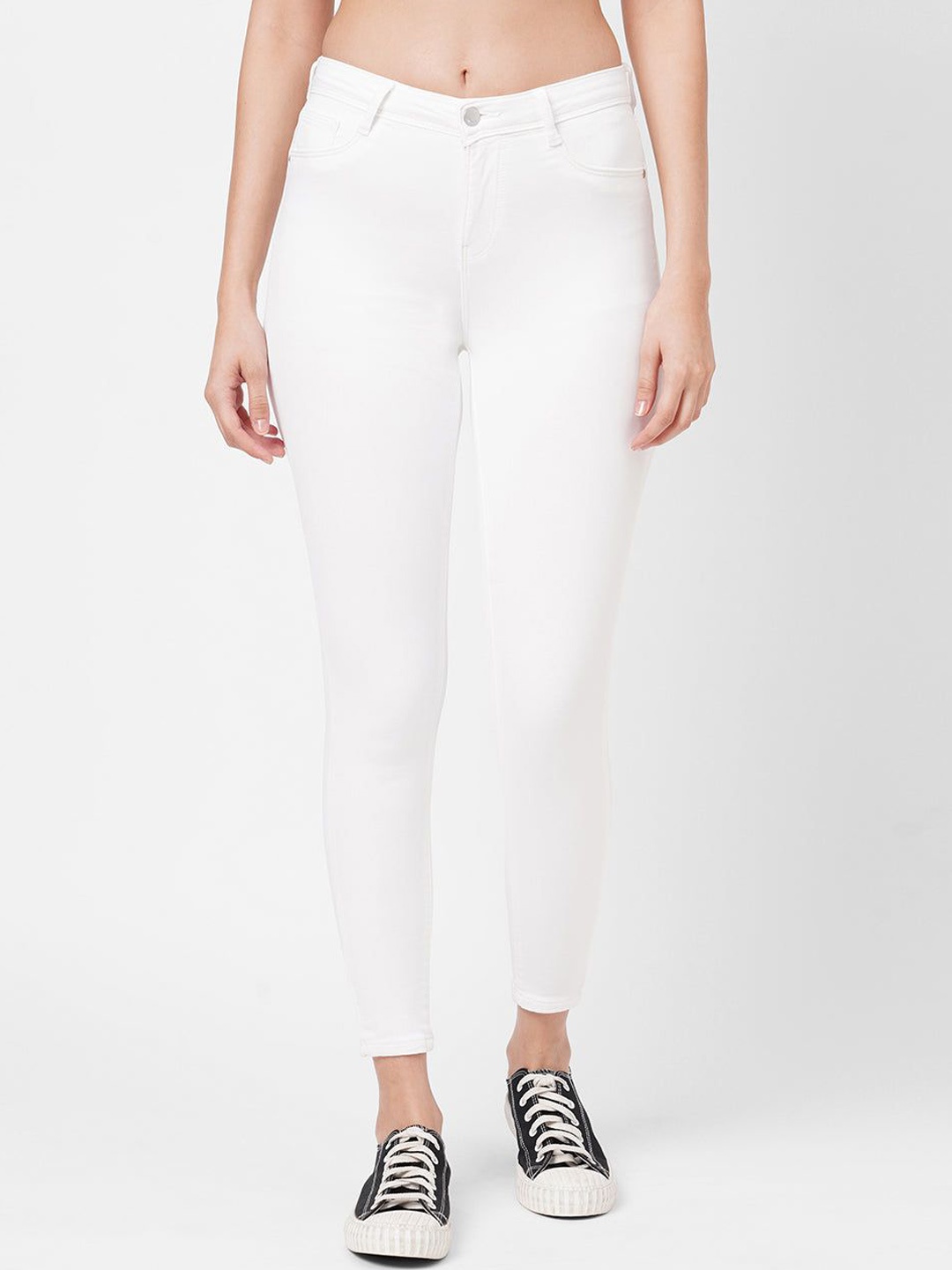 

Kraus Jeans Women Skinny Fit High-Rise Jeans, White