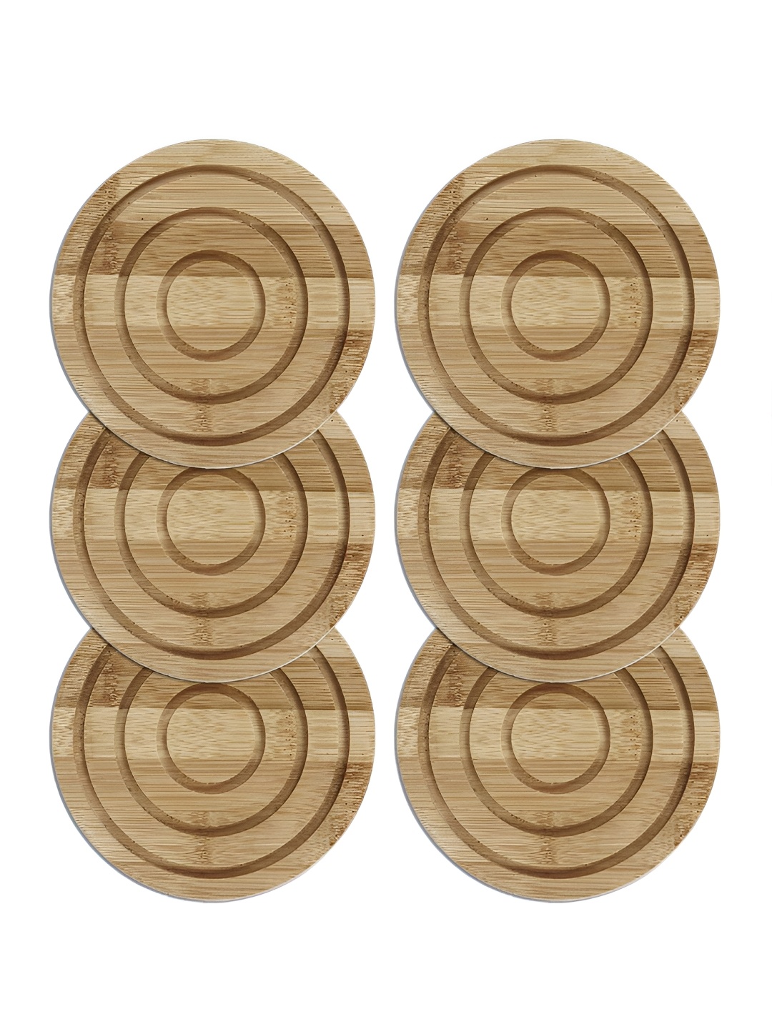 

HOKIPO Brown 6 Pieces Textured Wooden Extra-Thick Coasters