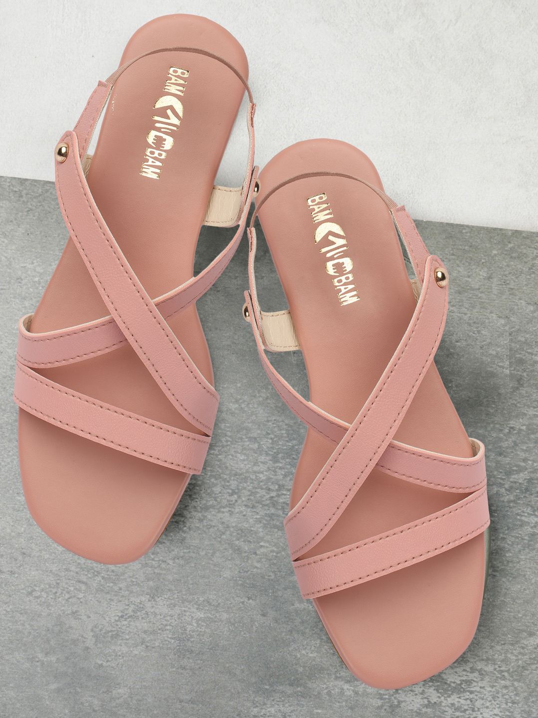 

bam bam Women Embellished Open Toe Flats, Pink