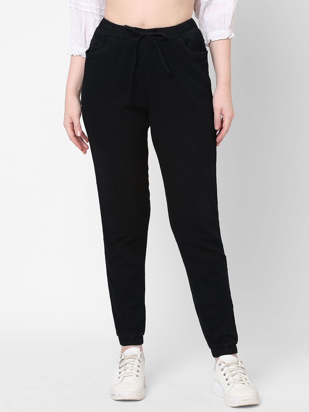

Kraus Jeans Women High-Rise Regular Fit Joggers, Black