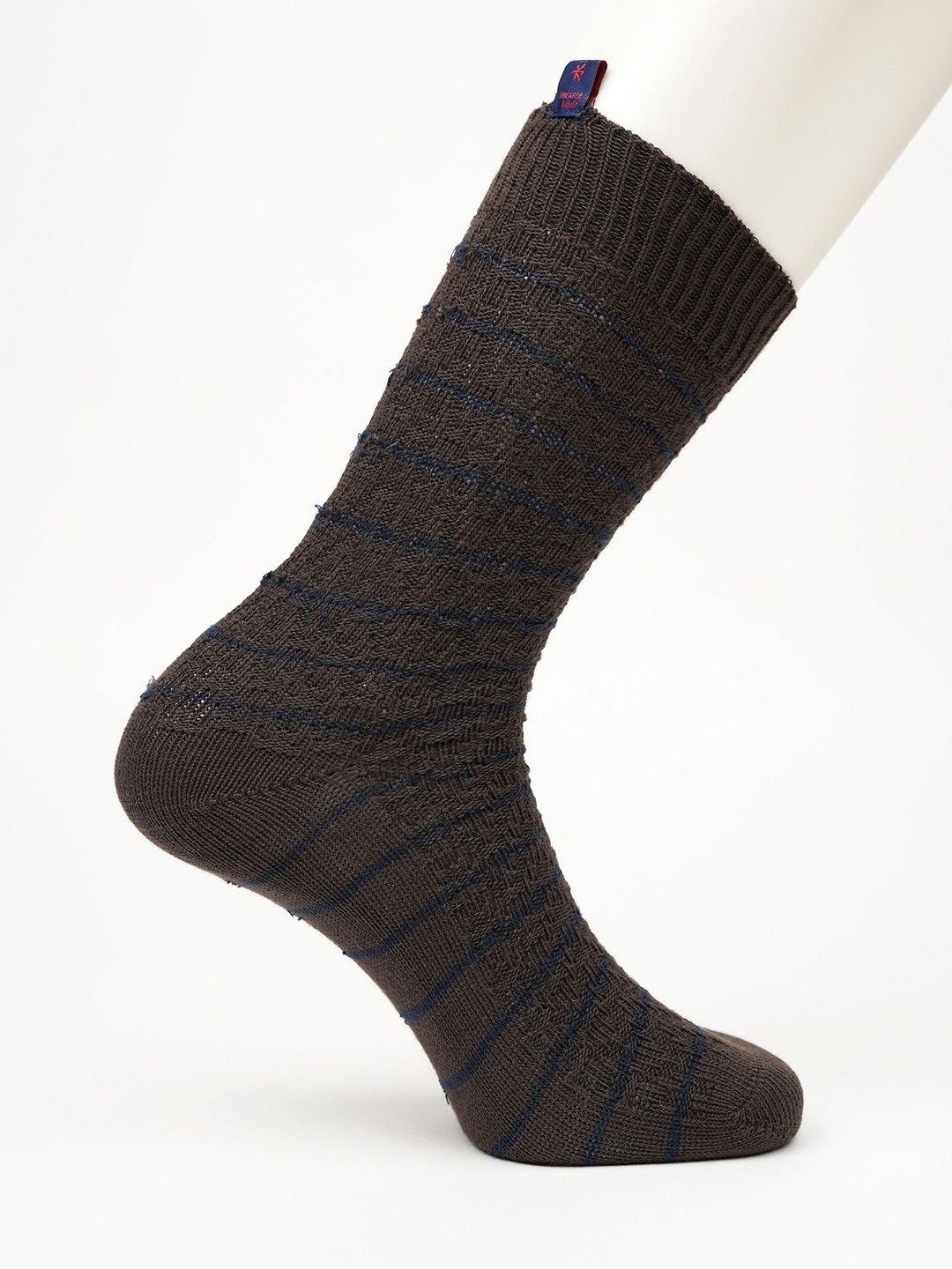 

Theater Men Patterned Calf Length Socks, Brown