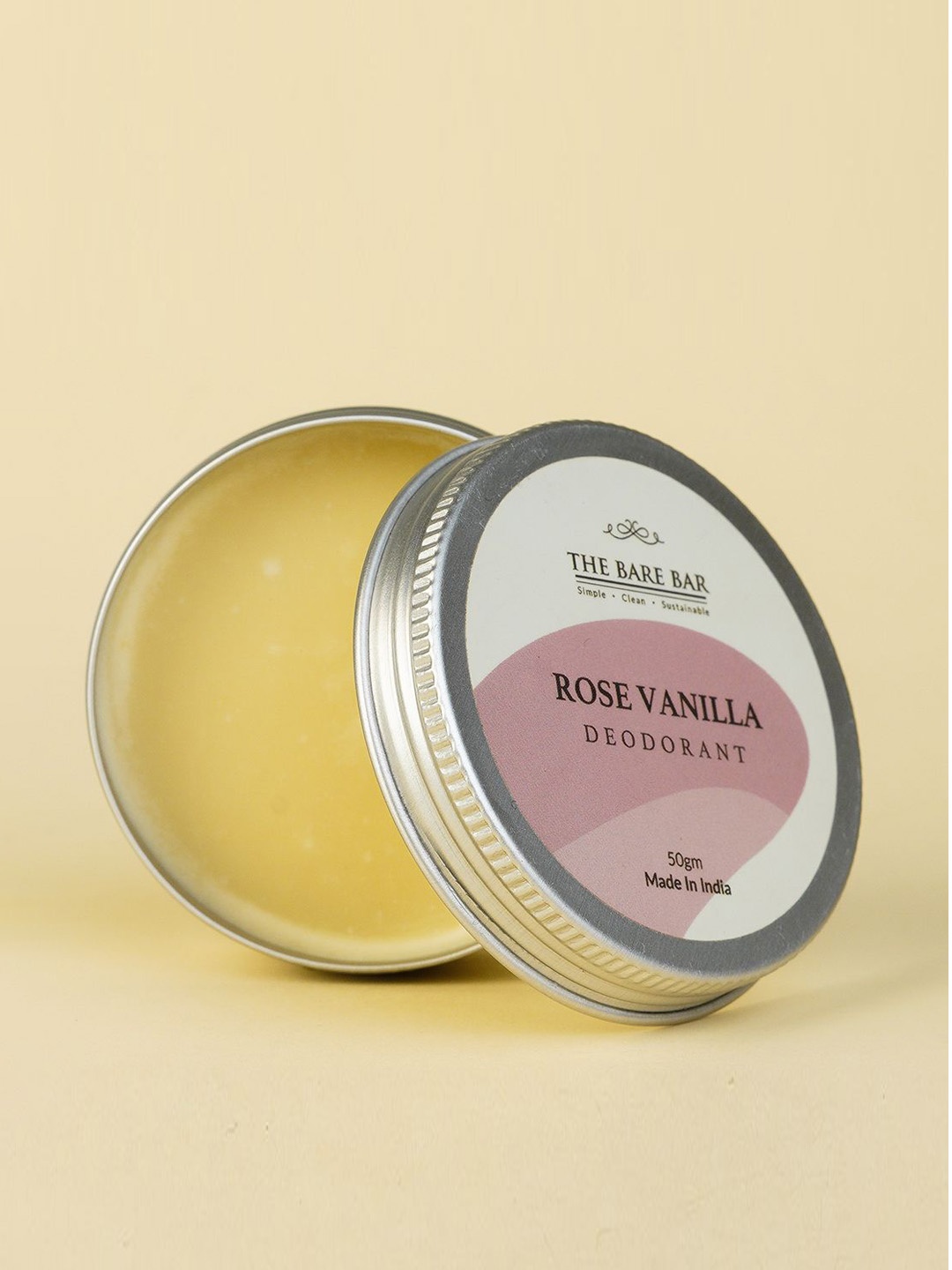 

The Bare Bar Rose Vanilla Deodorant - 50 g, Cream