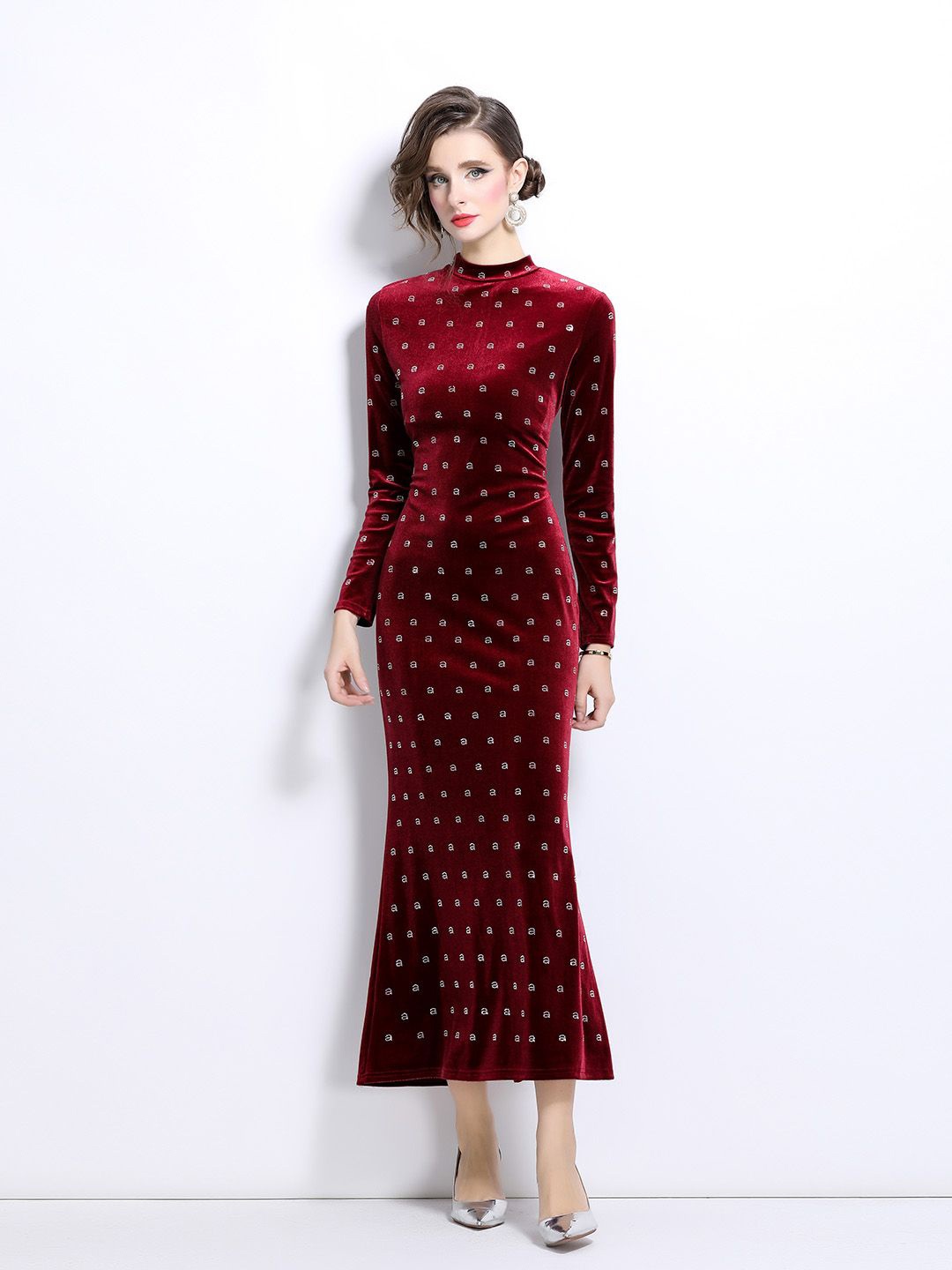 

JC Collection Self Design Sheath Midi Dress, Maroon