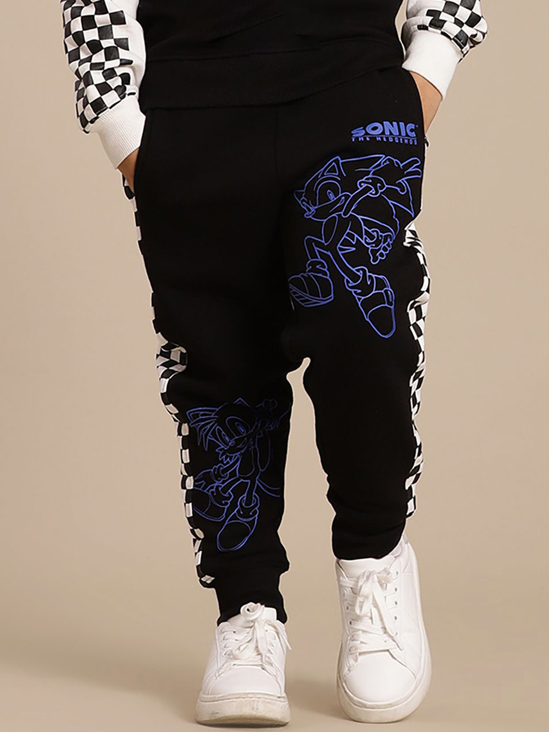 

Kids Ville Boys Sonic Printed Regular Fit Joggers, Black