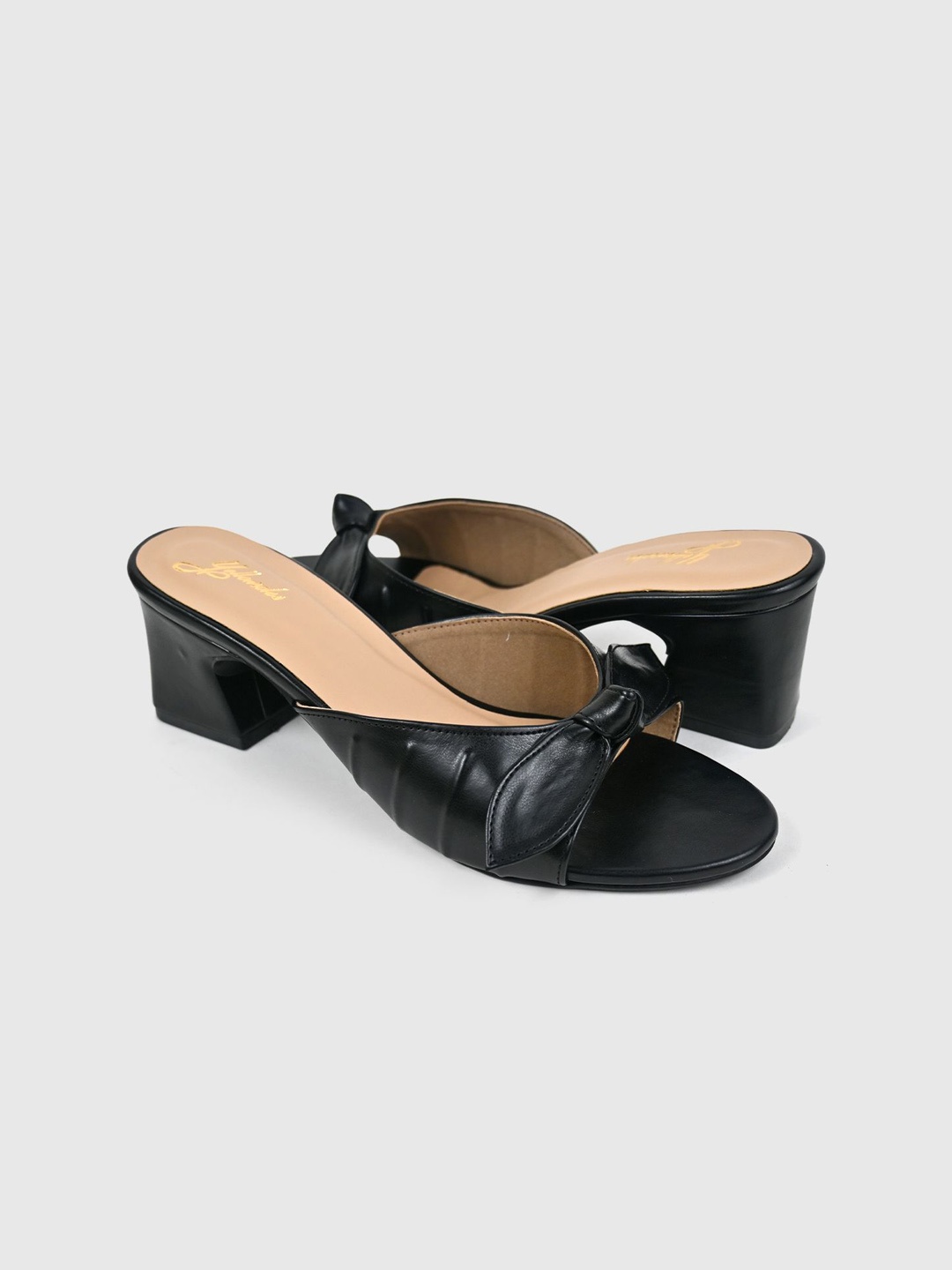 

yellowsoles Women Open Toe Block Heel Sandals, Black