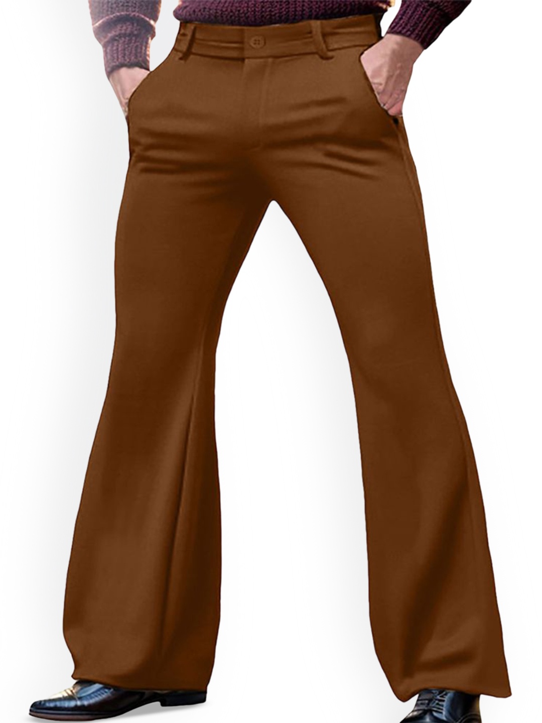 

StyleCast x Revolte Men Easy Wash Mid Rise Trousers, Coffee brown