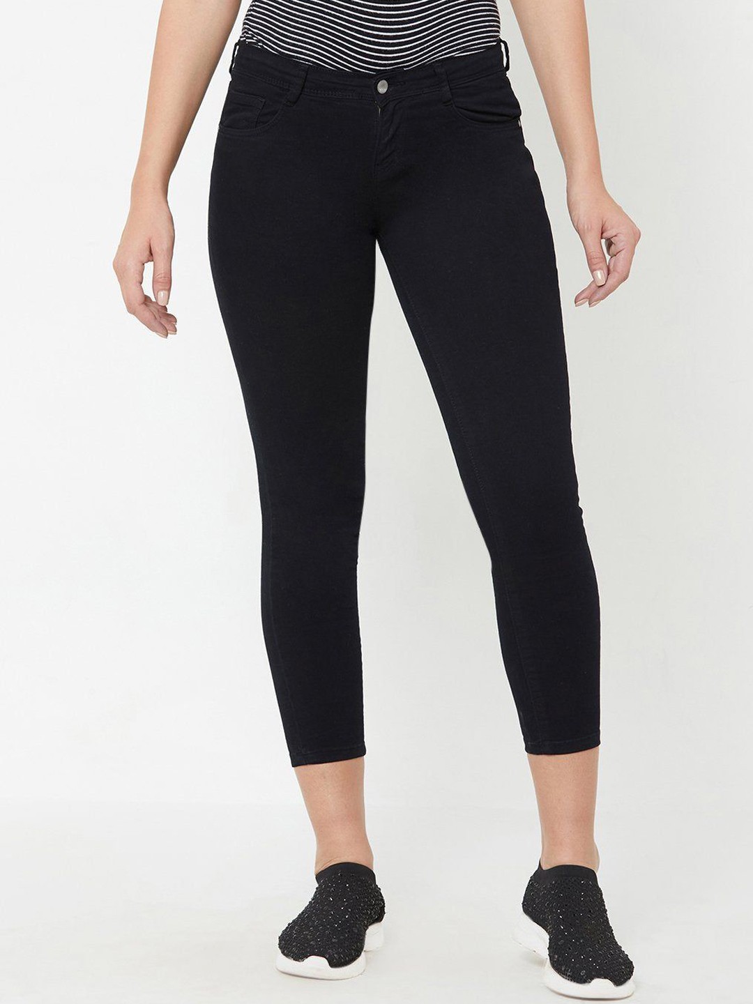 

Kraus Jeans Women Skinny Fit High-Rise Jeans, Black