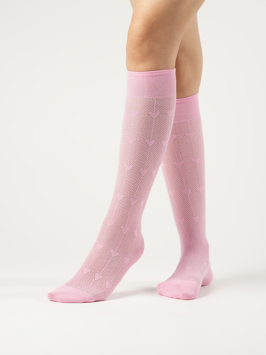 

Theater Women Patterned Calf-Length Socks, Pink