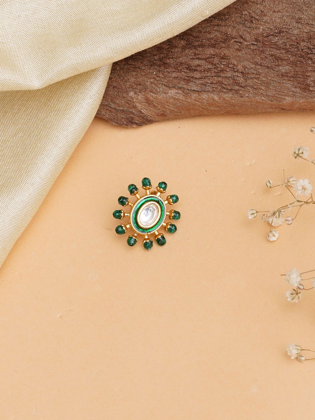 

Mali Fionna Gold-Plated Artificial Stones and Beads Stud Nosepin