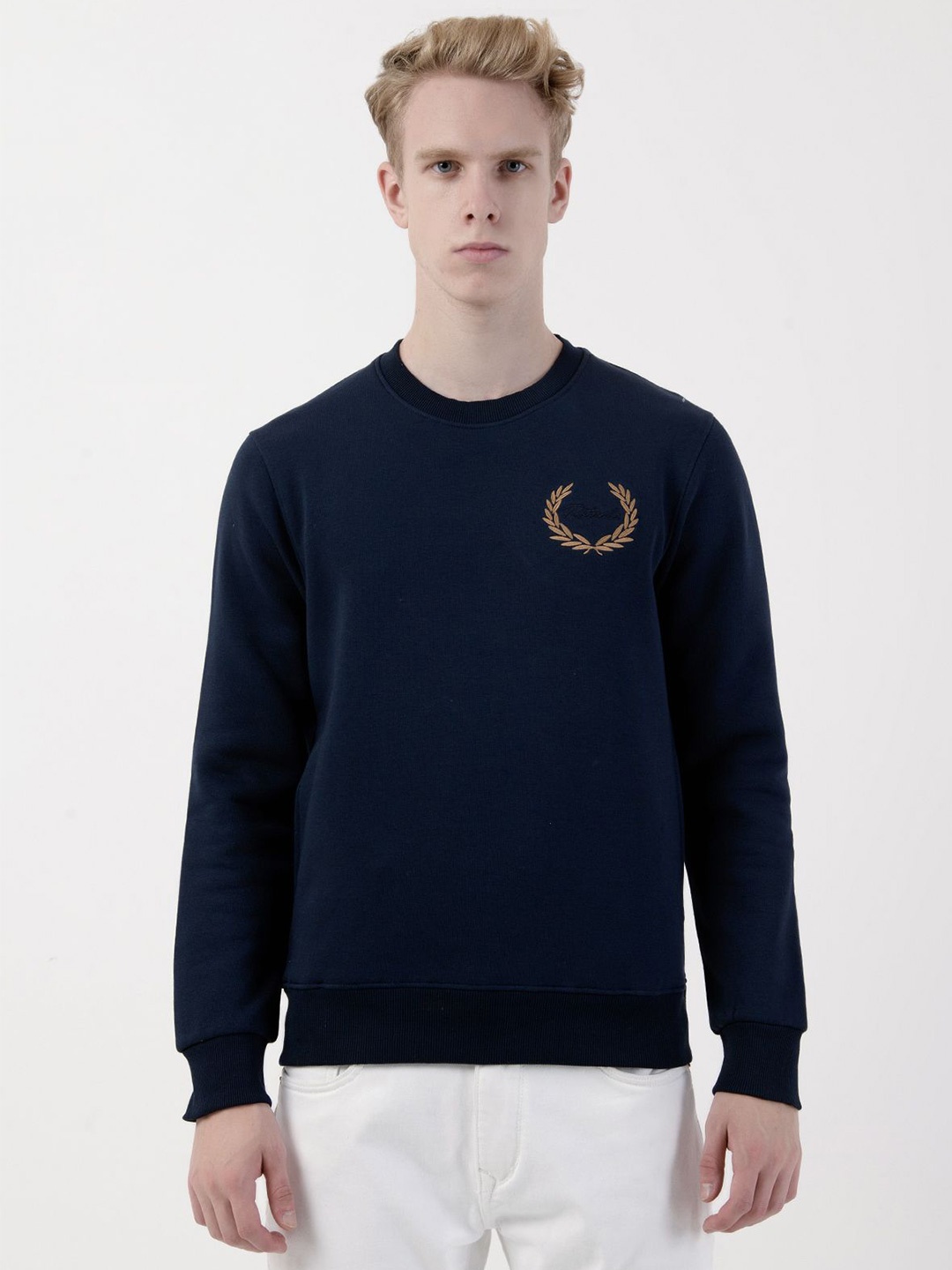 

Albion By CnM Men Cotton Long Sleeves Sweatshirt, Navy blue