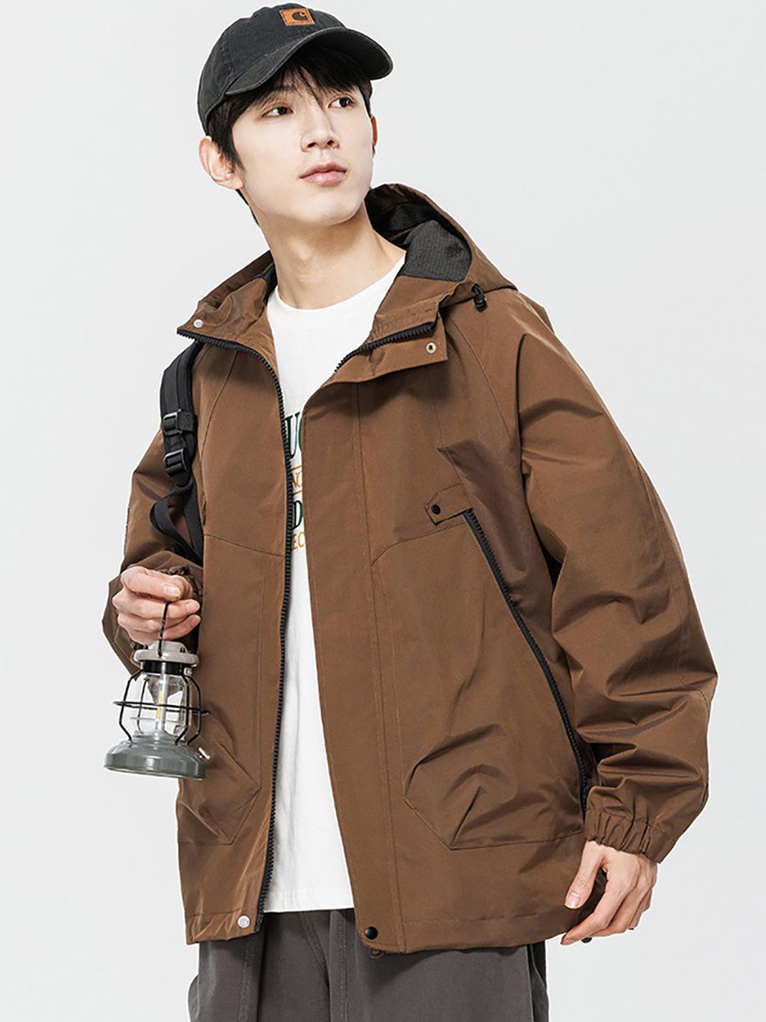 

StyleCast x Revolte Men Lightweight Open Front Jacket, Brown