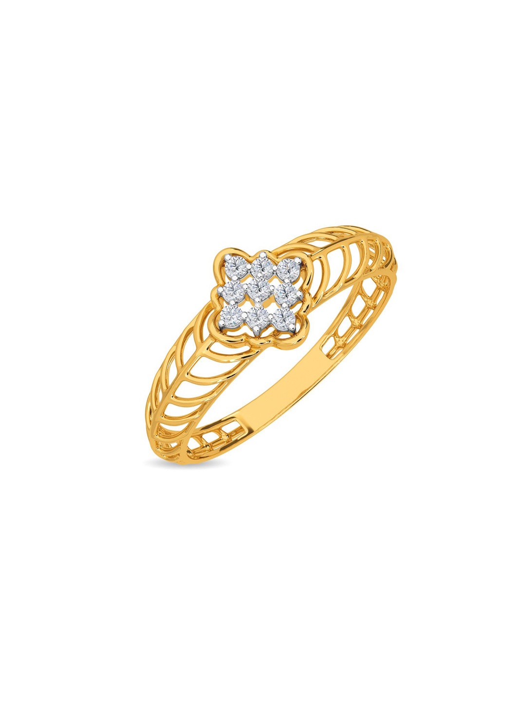 

KISNA DIAMOND AND GOLD JEWELLERY 14KT Diamond Finger Ring -0.1 CT