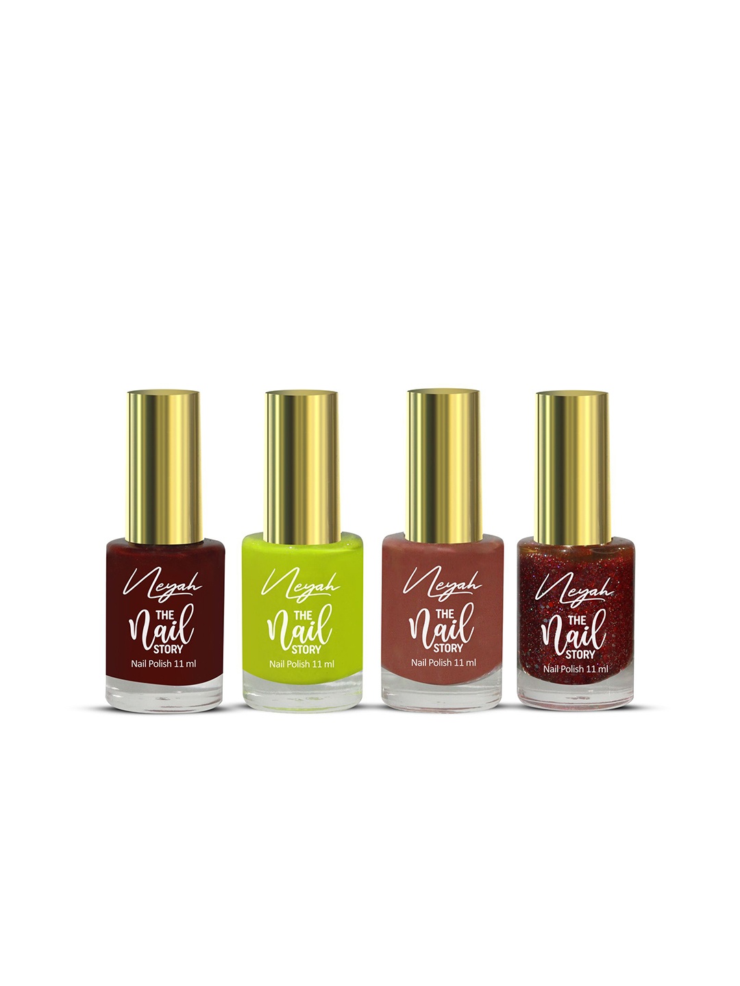 

Neyah The Nail Story Set Of 4 Long Lasting -11ml Each - TNS104, TNS115, TNS133, TN121, Brown