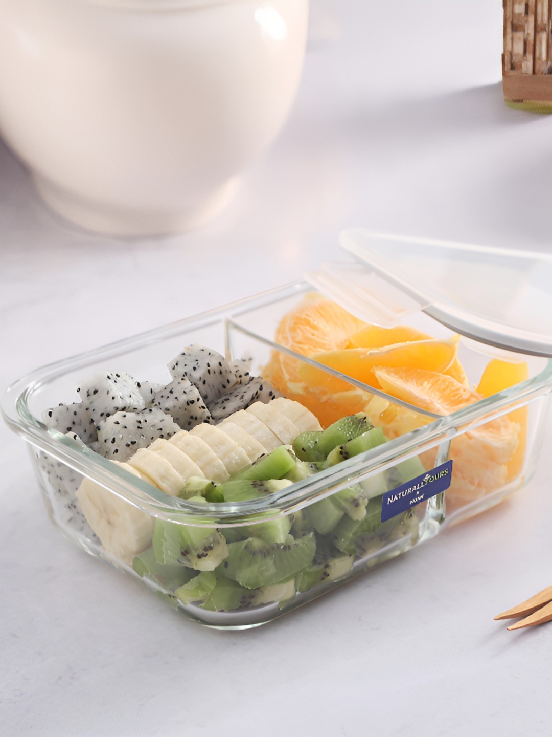 

NATURALLY YOURS Transparent 2024 Glass Easy to Clean Fridge Container