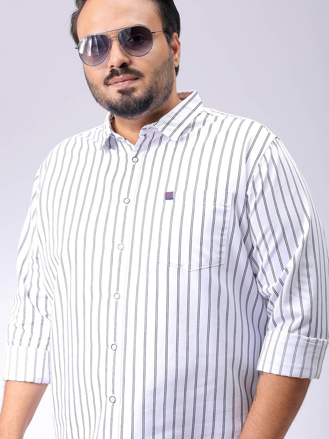 

Hardsoda by The Indian Garage Co Men Striped Casual Shirt, White