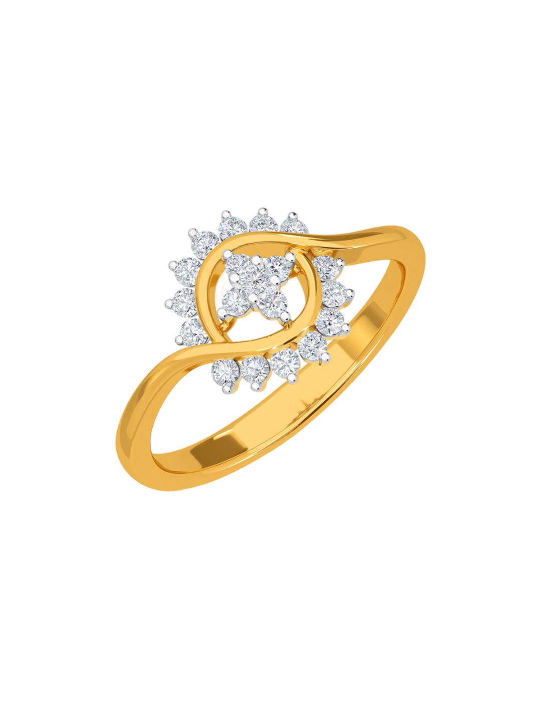 

KISNA DIAMOND AND GOLD JEWELLERY Women 18Kt Diamond Studded Finger Ring