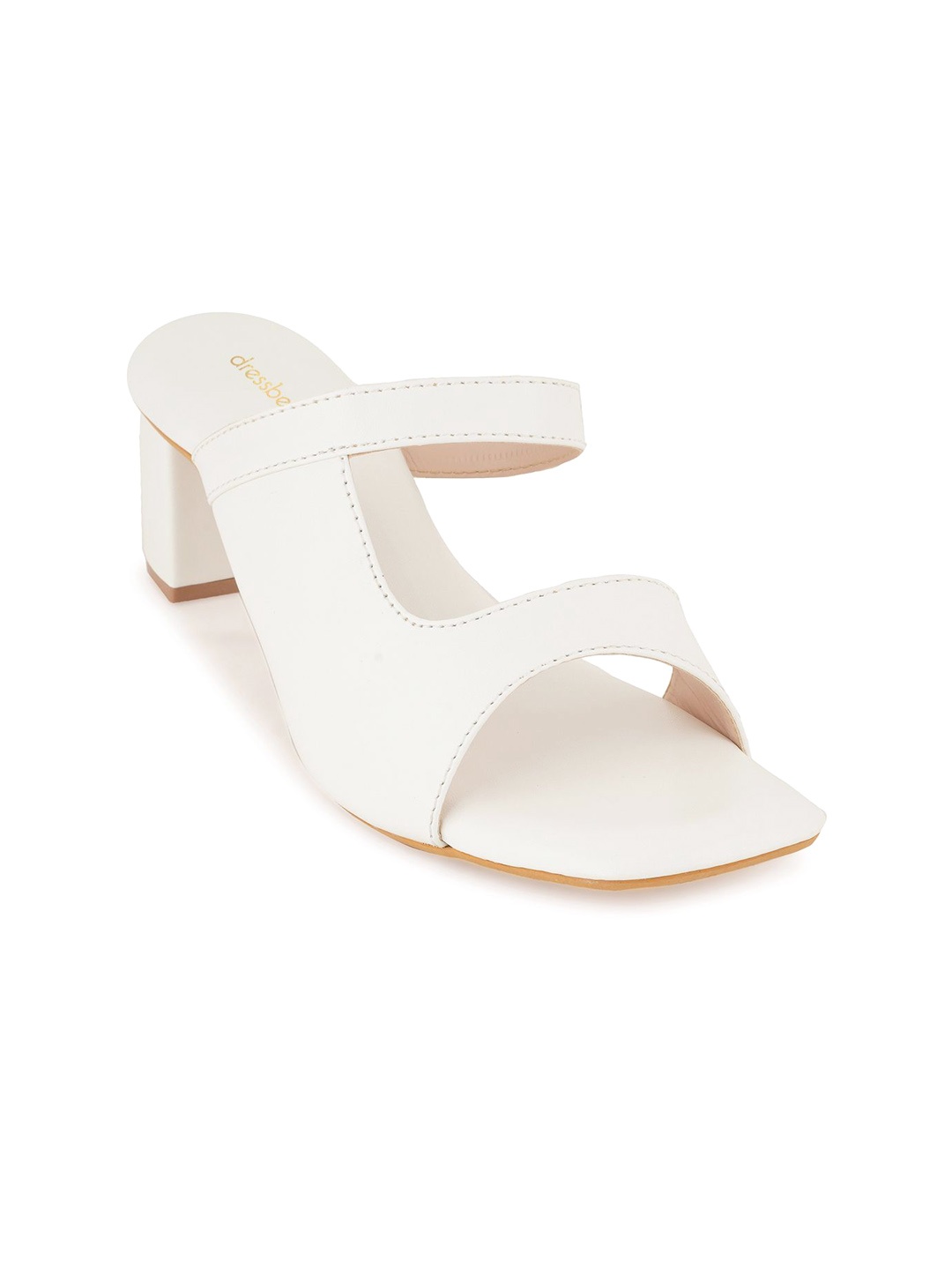 

DressBerry Women Block Heel Sandals, White