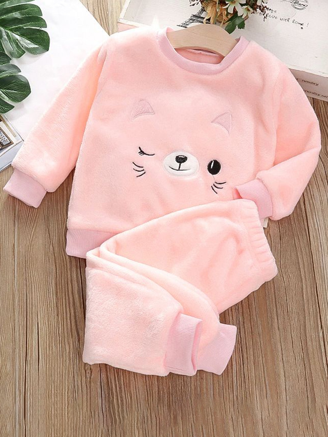 

Babymoon Unisex Kids Printed T-shirt with Pyjamas, Pink