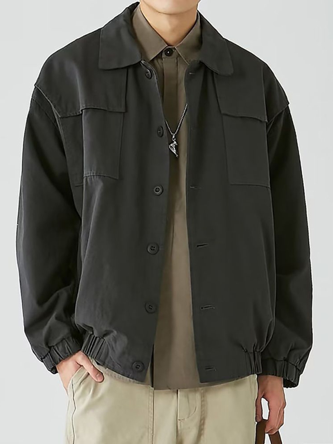 

StyleCast x Revolte Men Lightweight Open Front Jacket, Black