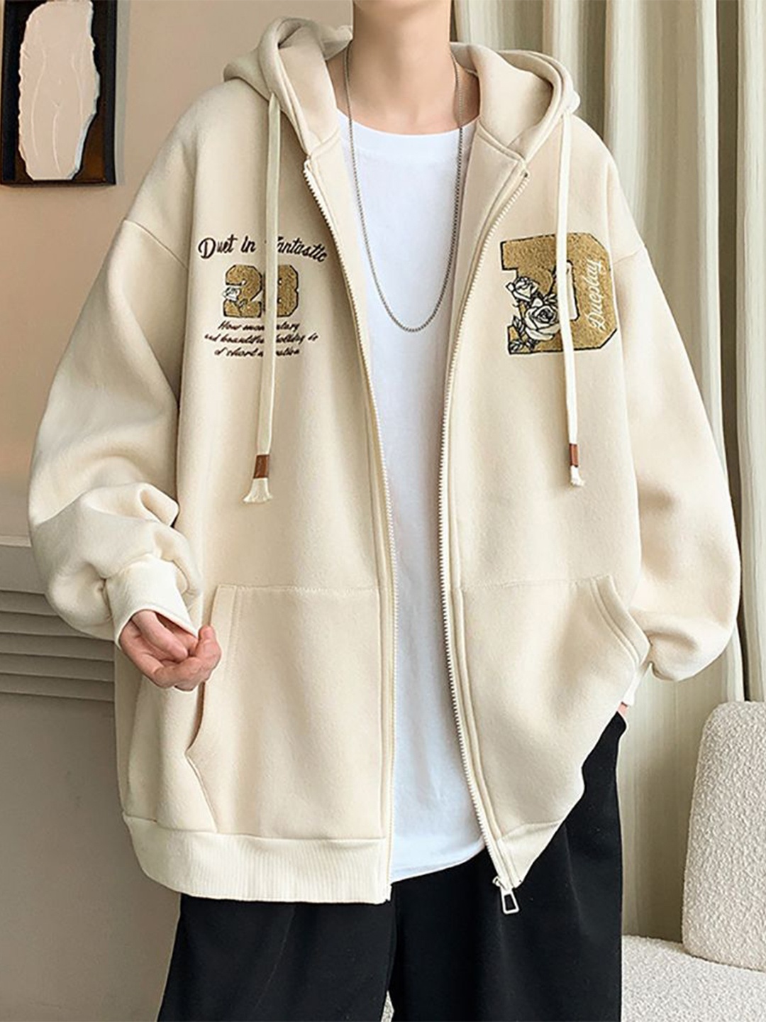 

StyleCast x Revolte Men Hooded Long Sleeves Sweatshirt, Beige