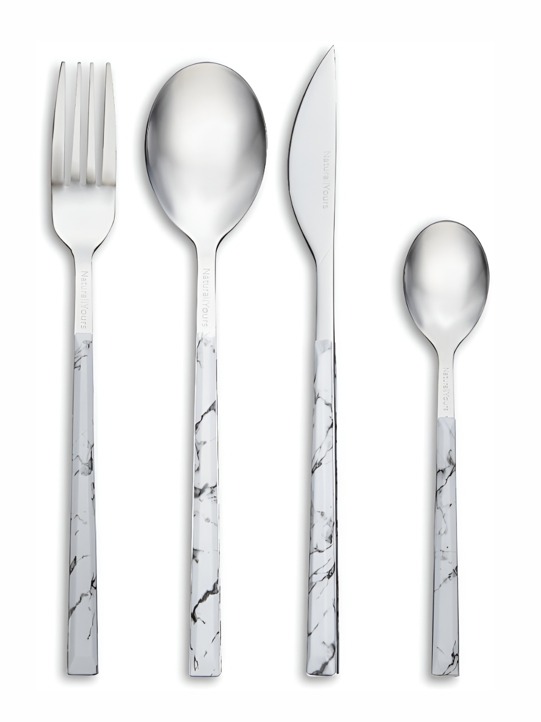 

Naturall Yours X Home Ariano Set Of 4 Pieces Silver Flatware, Steel