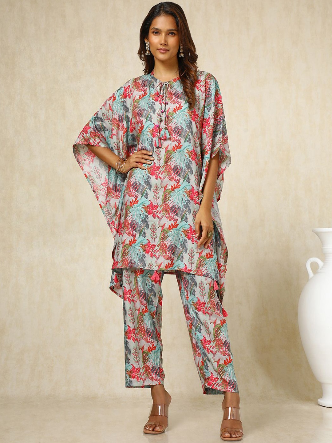 

Soch Printed Floral Printed Top & Trousers, Teal