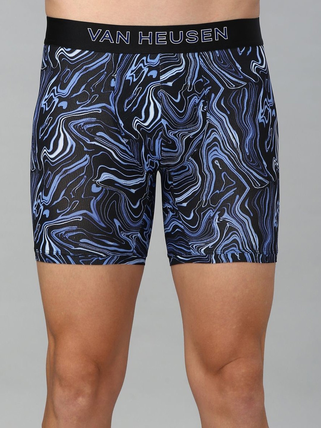 

Van Heusen Men Allover Print Swift Dry Flexi Stretch AIR Series Active Boxer Brief, Blue