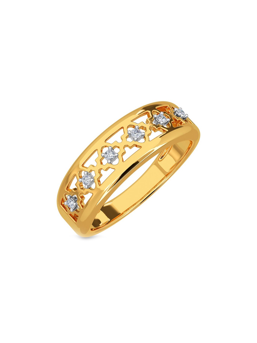 

KISNA DIAMOND AND GOLD JEWELLERY Women18Kt Yellow Gold- Plated Finger Ring