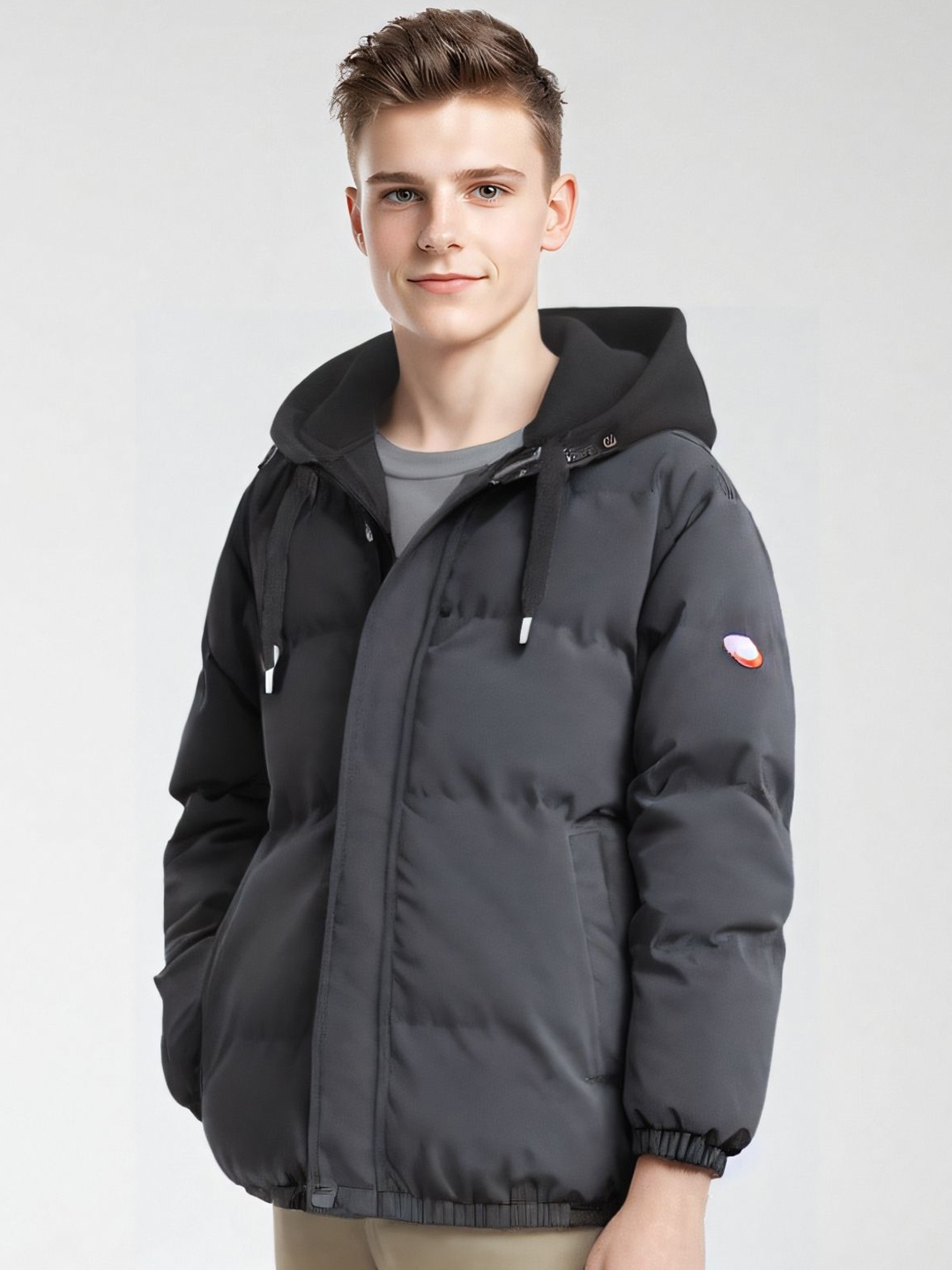 

StyleCast x Revolte Men Hooded Padded Jacket, Grey