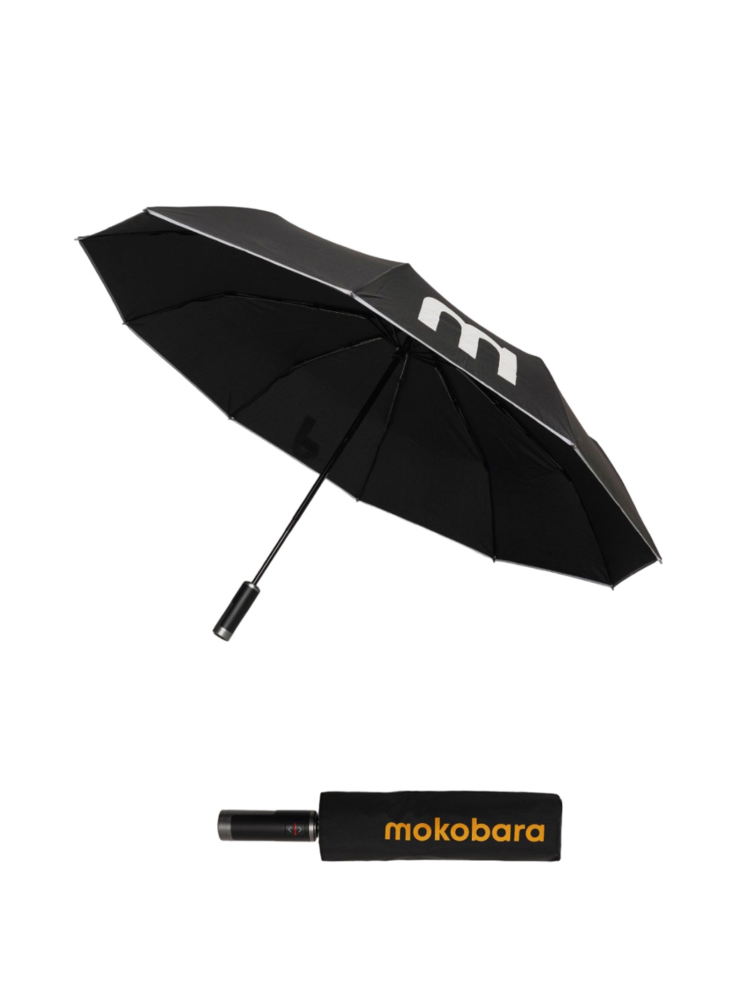 

MOKOBARA Typography Printed Semi-Automatic 3 Fold Umbrella, Black