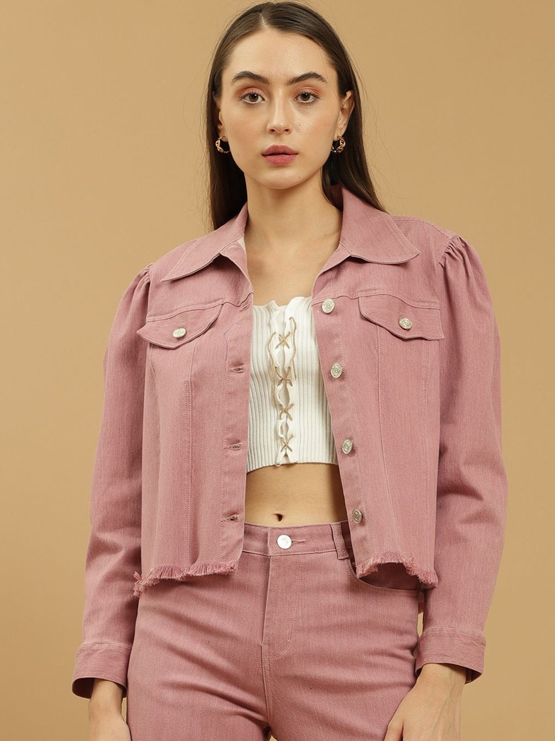 

Beatnik Women Embroidered Jacket, Pink