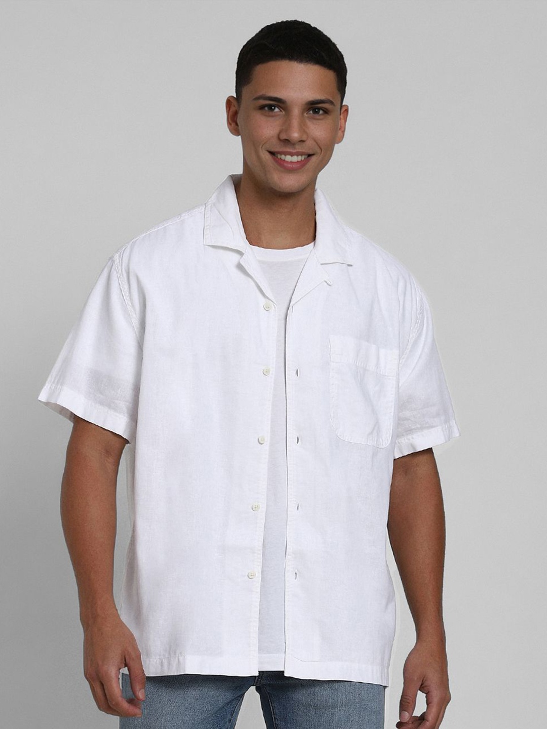 

AMERICAN EAGLE OUTFITTERS Men Relaxed Casual Shirt, White
