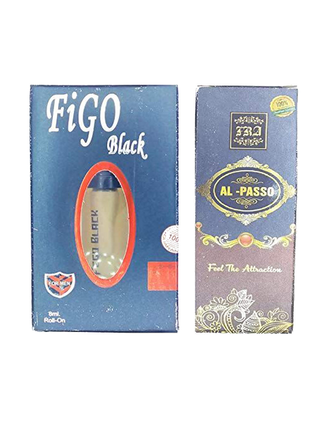 

RAVIOUR LIFESTYLE Set of 2 Figo Black & Al Passo 100% Pure & Alcohol-Free Attar -8 ml Each, Transparent