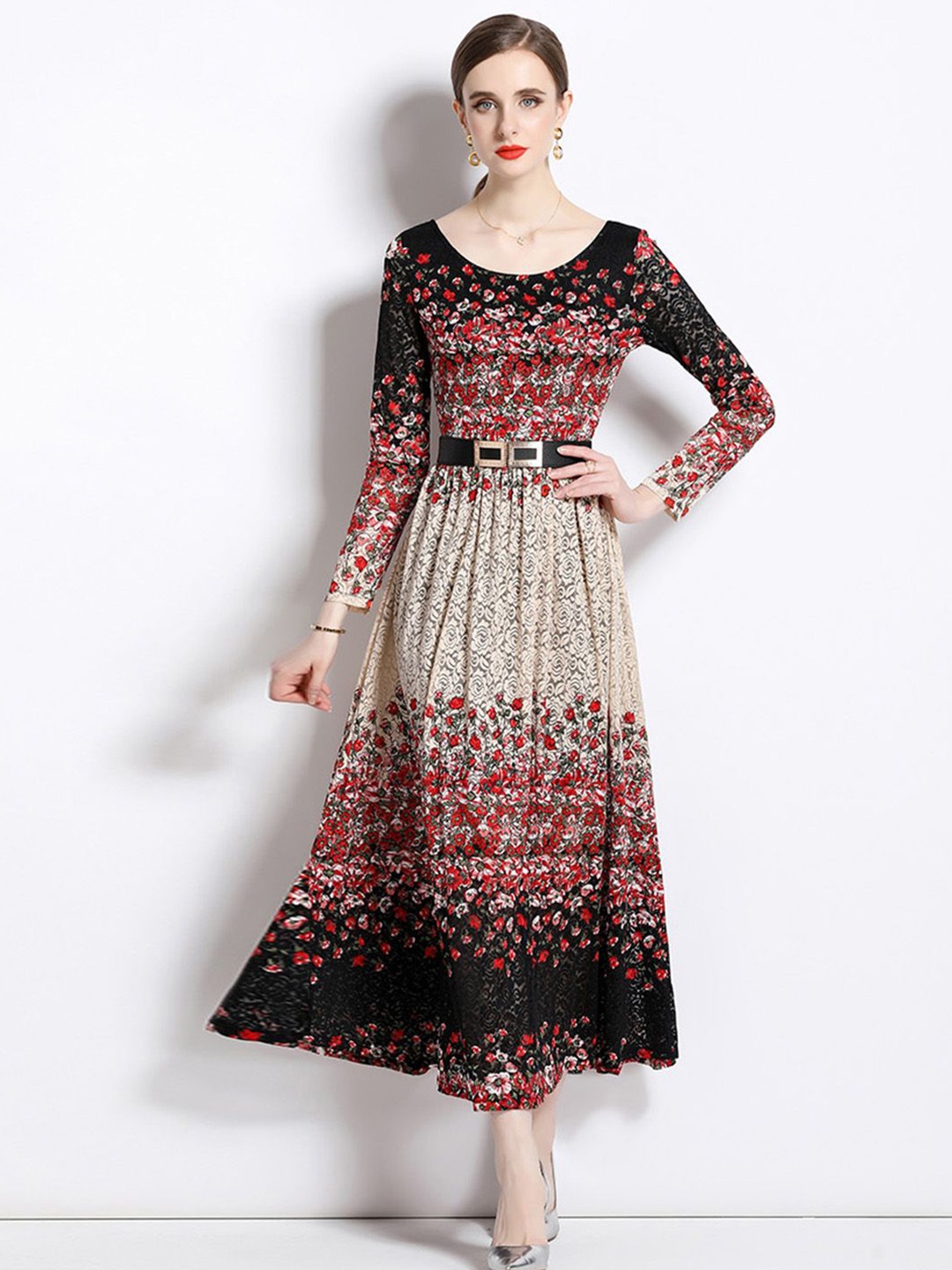 

JC Collection Women Floral Printed Maxi Dress, Red