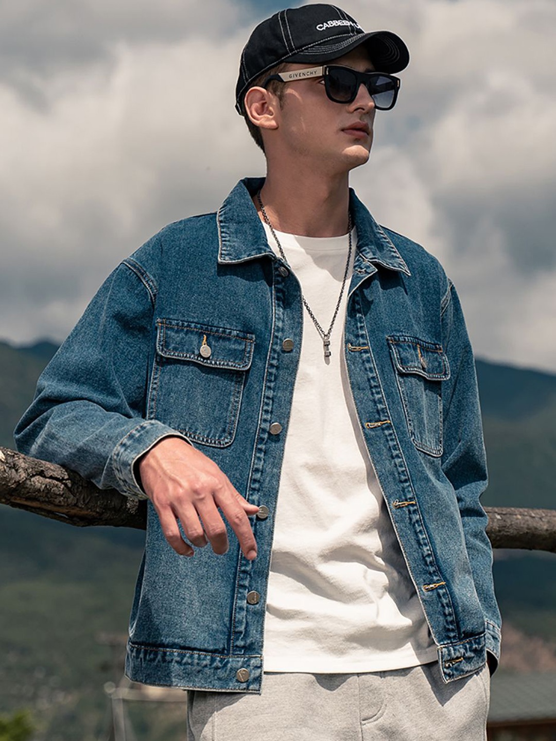 

StyleCast x Revolte Men Lightweight Open Front Jacket, Blue