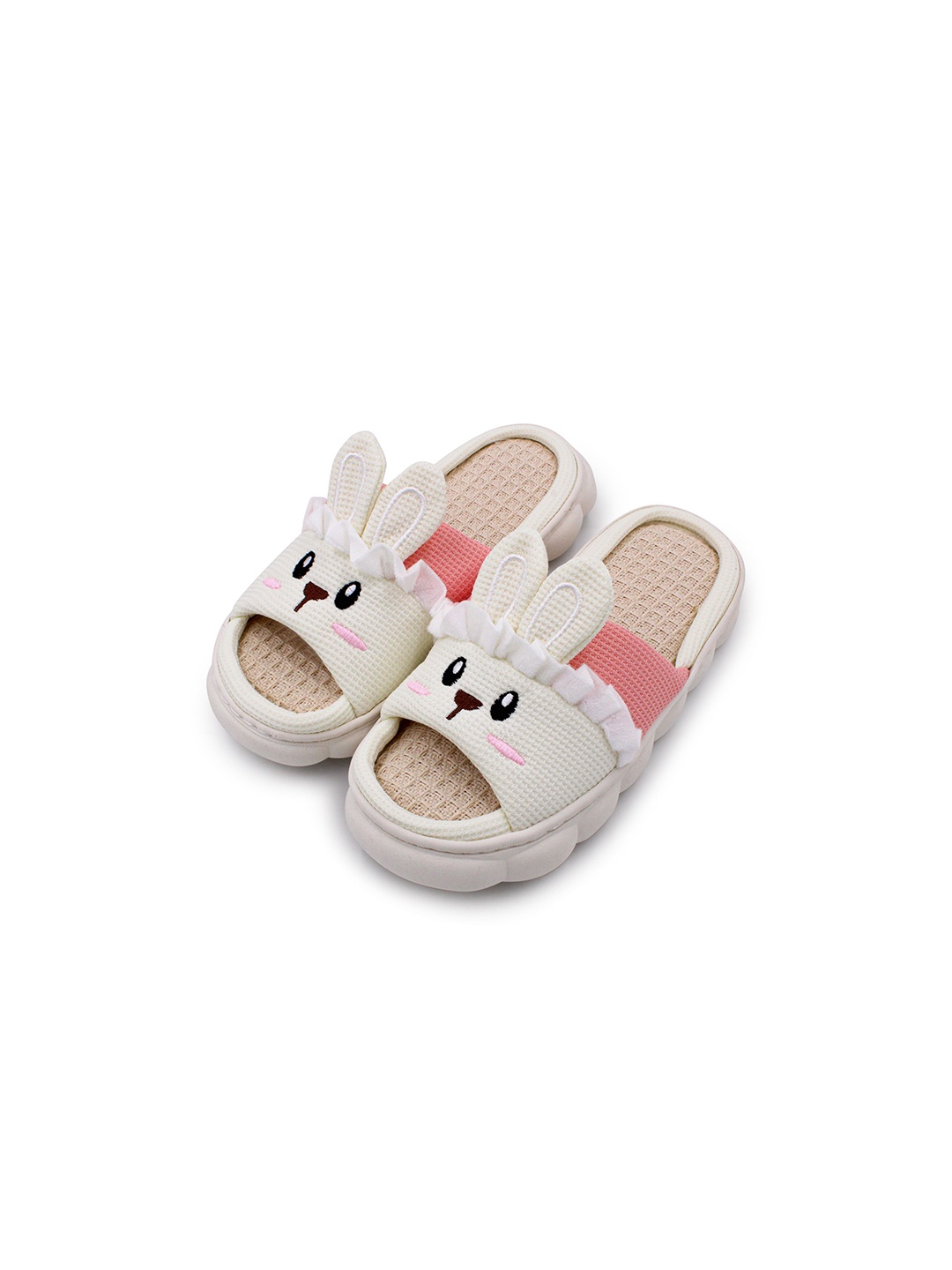 

JENNA Women Self Design Room Slippers, White