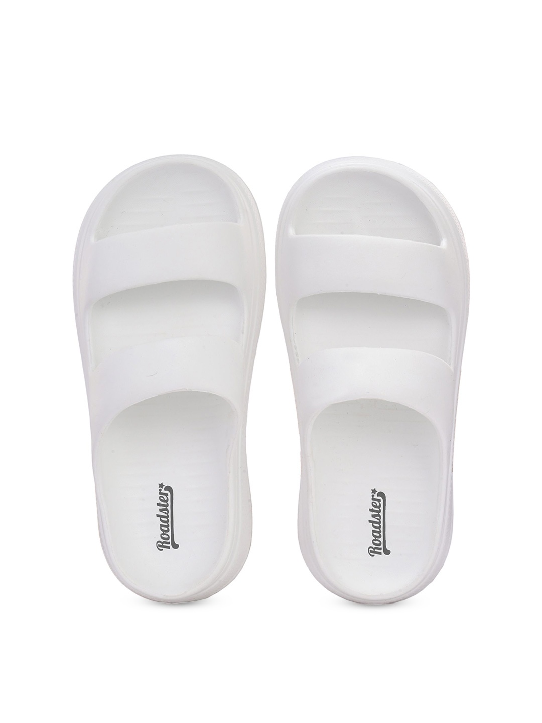 

The Roadster Lifestyle Co Women Casual Light Weight Slider Flip Flops, White