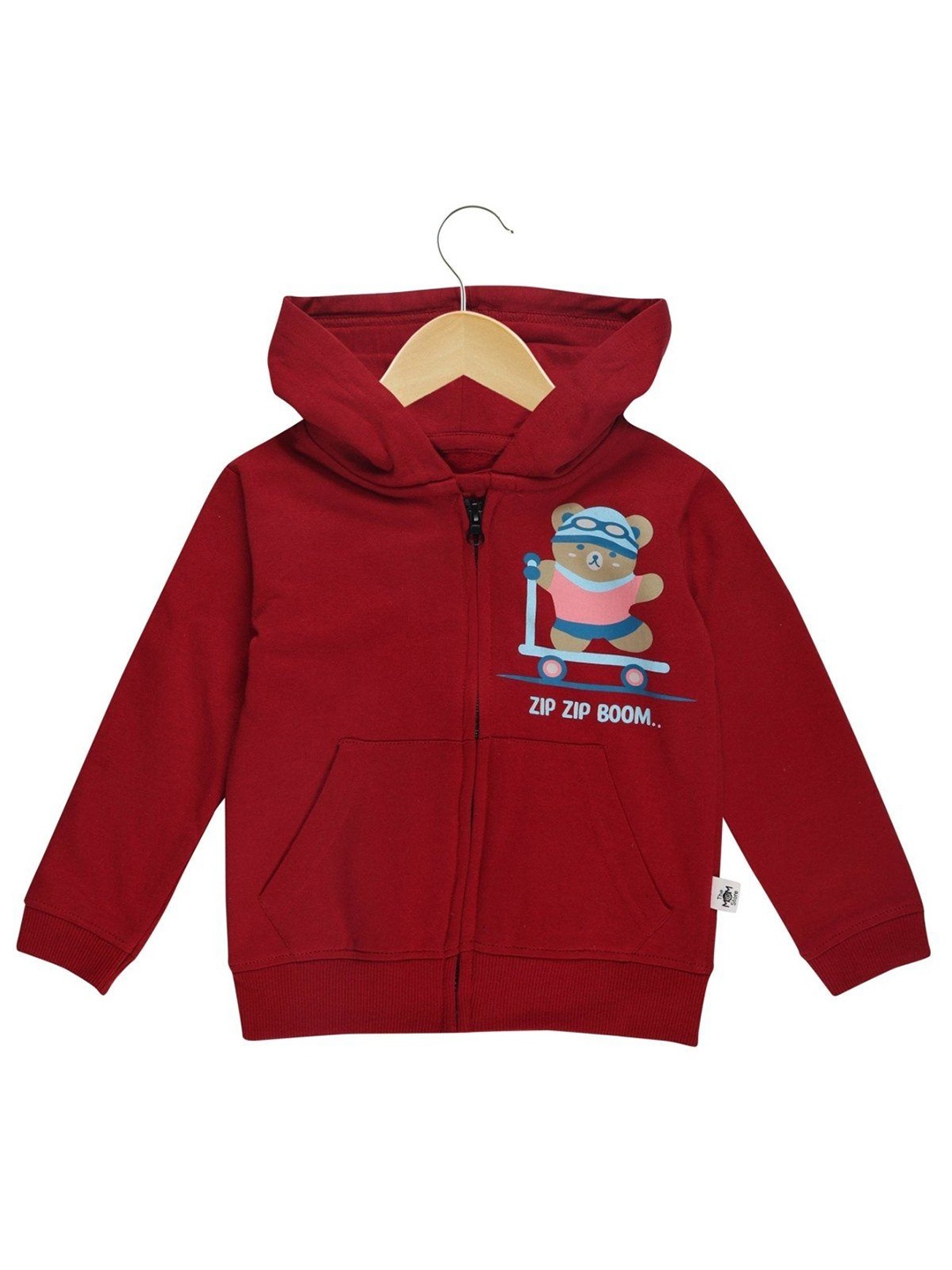 

The Mom Store Kids Printed Hooded Cotton Sweatshirt, Maroon