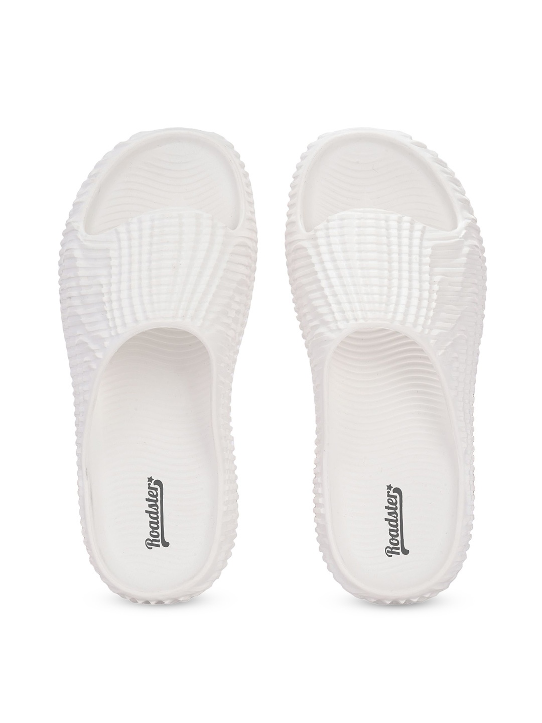 

The Roadster Lifestyle Co Men Casual Light Weight Slider Flip Flops, White