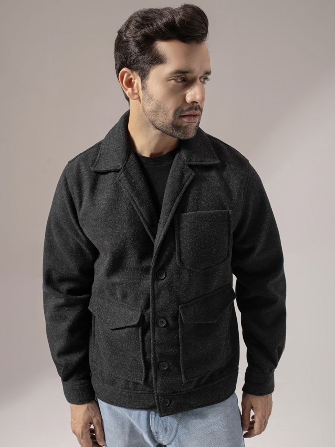 

PERCH Men Tailored Jacket, Grey