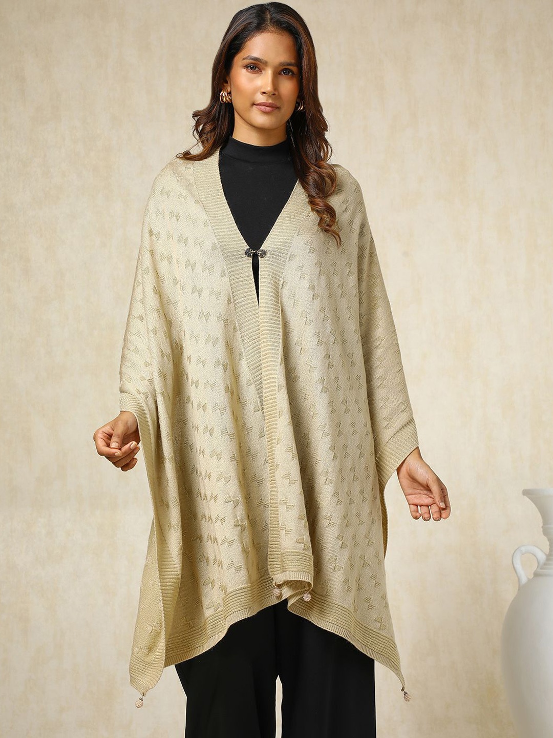 

Soch Abstract Woven Design Acrylic Shawl, Beige