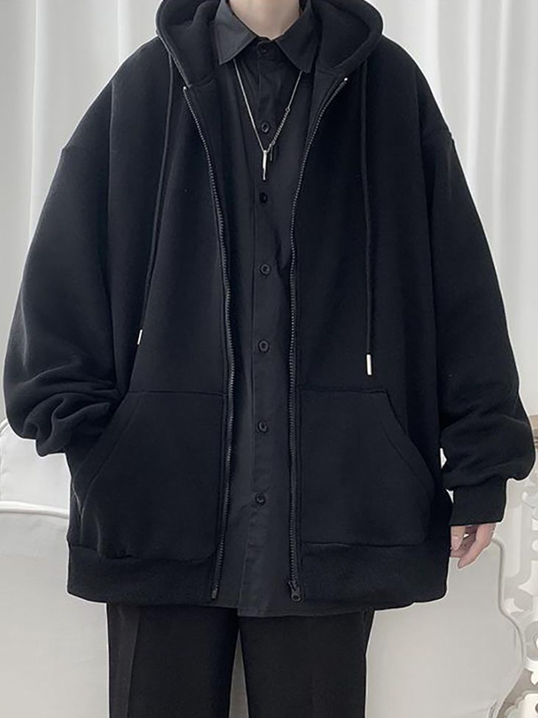 

StyleCast x Revolte Men Lightweight Open Front Jacket, Black