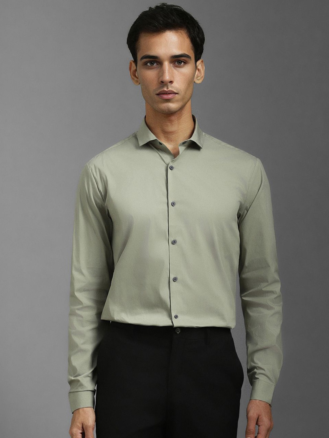 

Louis Philippe Sport Men Super Slim Fit Opaque Casual Shirt, Olive