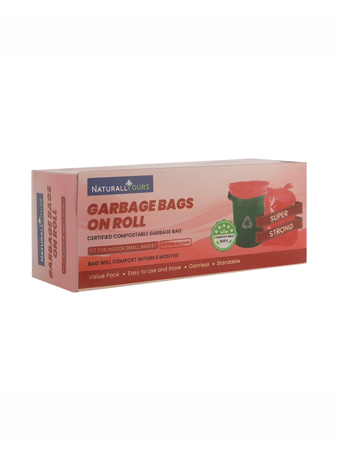 

NATURALLYOURS SET OF 6 GARBAGE BAG 18 X 21 INCH 25, Red