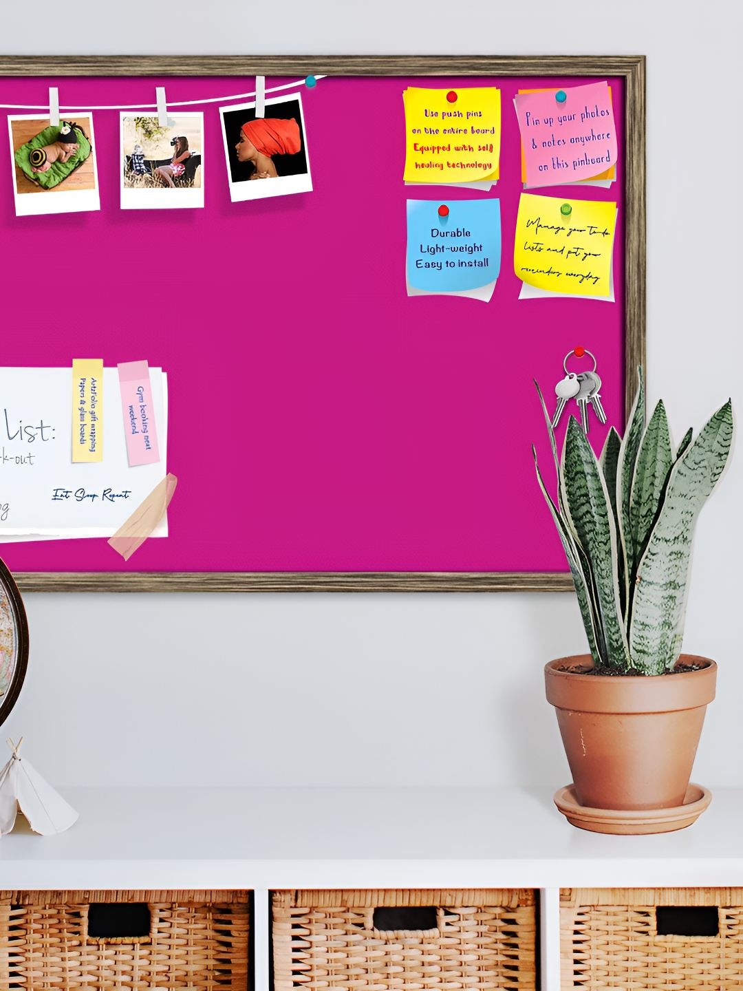 

ArtzFolio Wooden Notice Pin Board, Pink